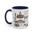 Philadelphia Coffee Mug | Pennsylvania Souvenir City Gift | Accent Color Ceramic 11oz 15oz