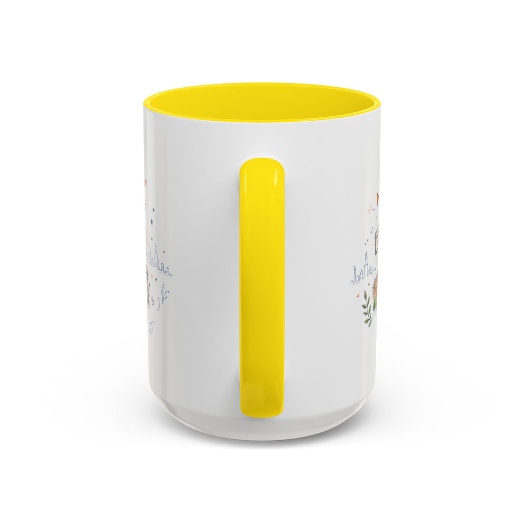 New Delhi Coffee Mug | India Souvenir Travel Gift | Accent Color Ceramic 11oz 15oz