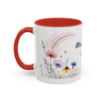 Personalized Kindergarten Teacher Mug | Custom Name Wildflower Rainbow Cup | Back to School Gift