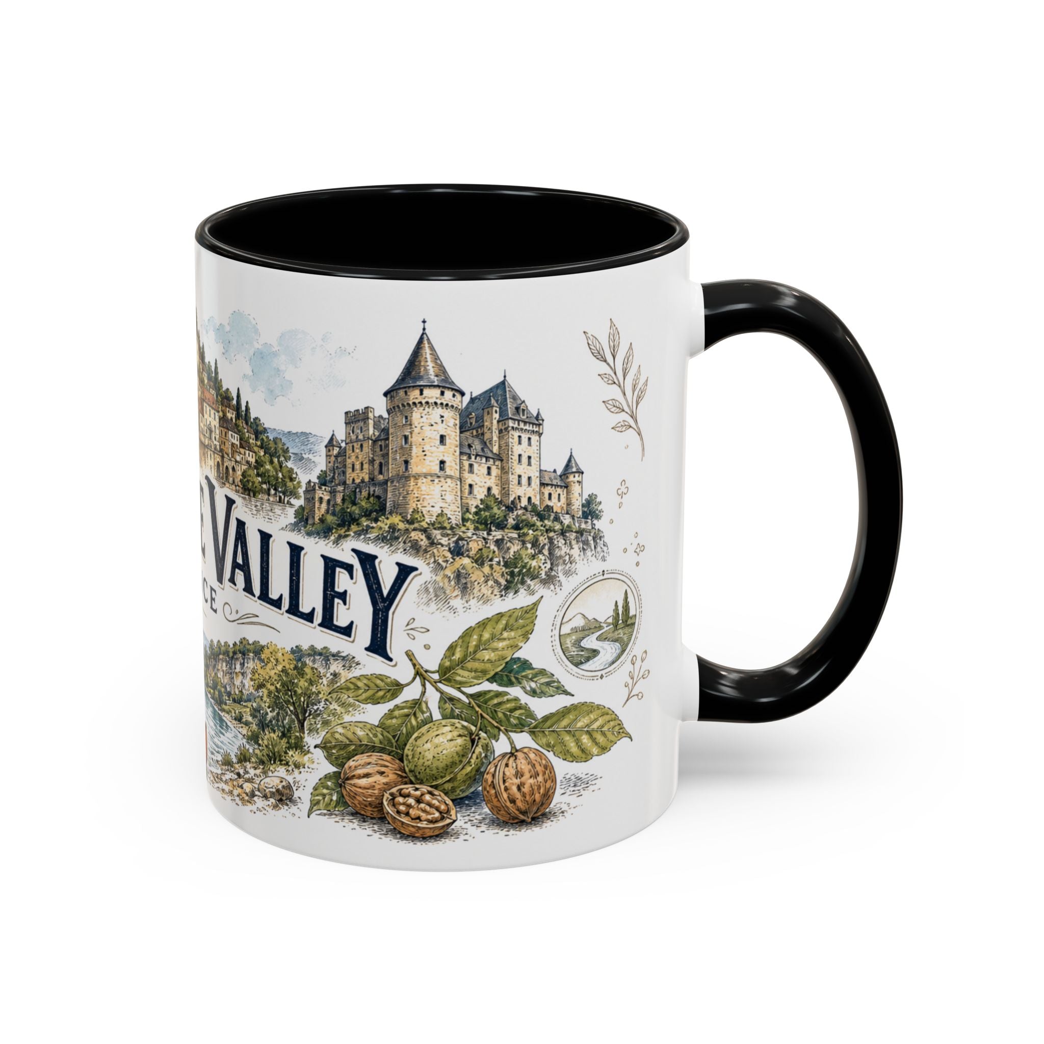 Dordogne Valley Mug, France Travel Souvenir, Bucket List Gift, Accent Ceramic Coffee Mug 11oz 15oz