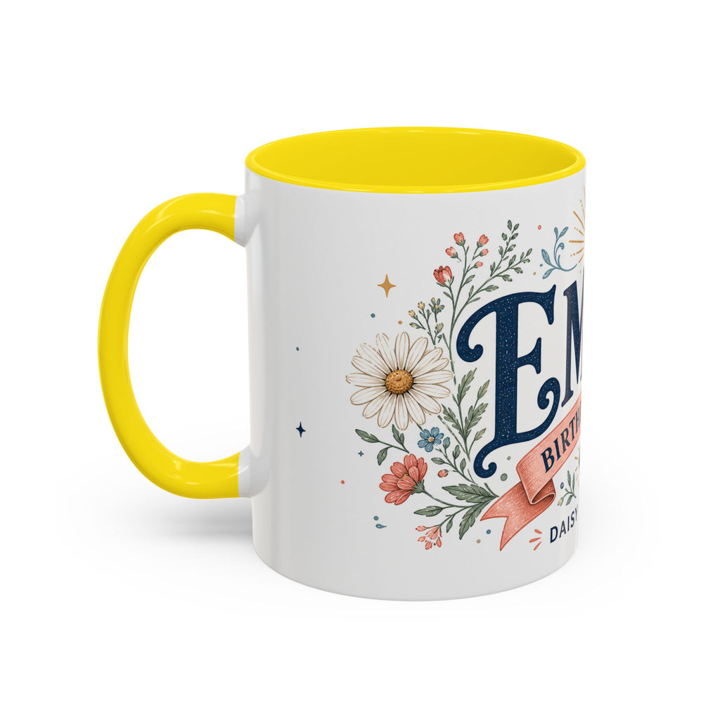 Personalized Name Birth Month Mug | Birth Flower Stone Birthday Gift | 11oz 15oz