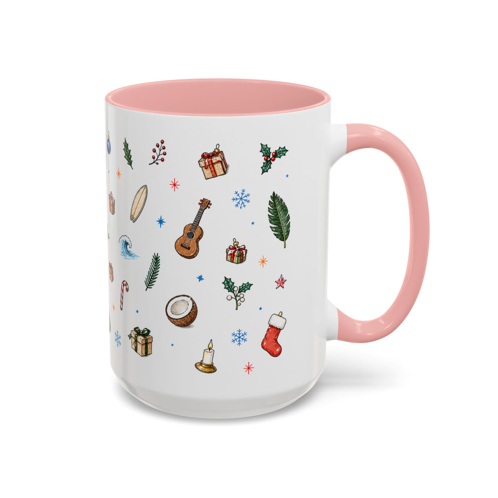 Honolulu Christmas Mug | Watercolor City Souvenir | Ceramic Coffee Cup (11oz 15oz)