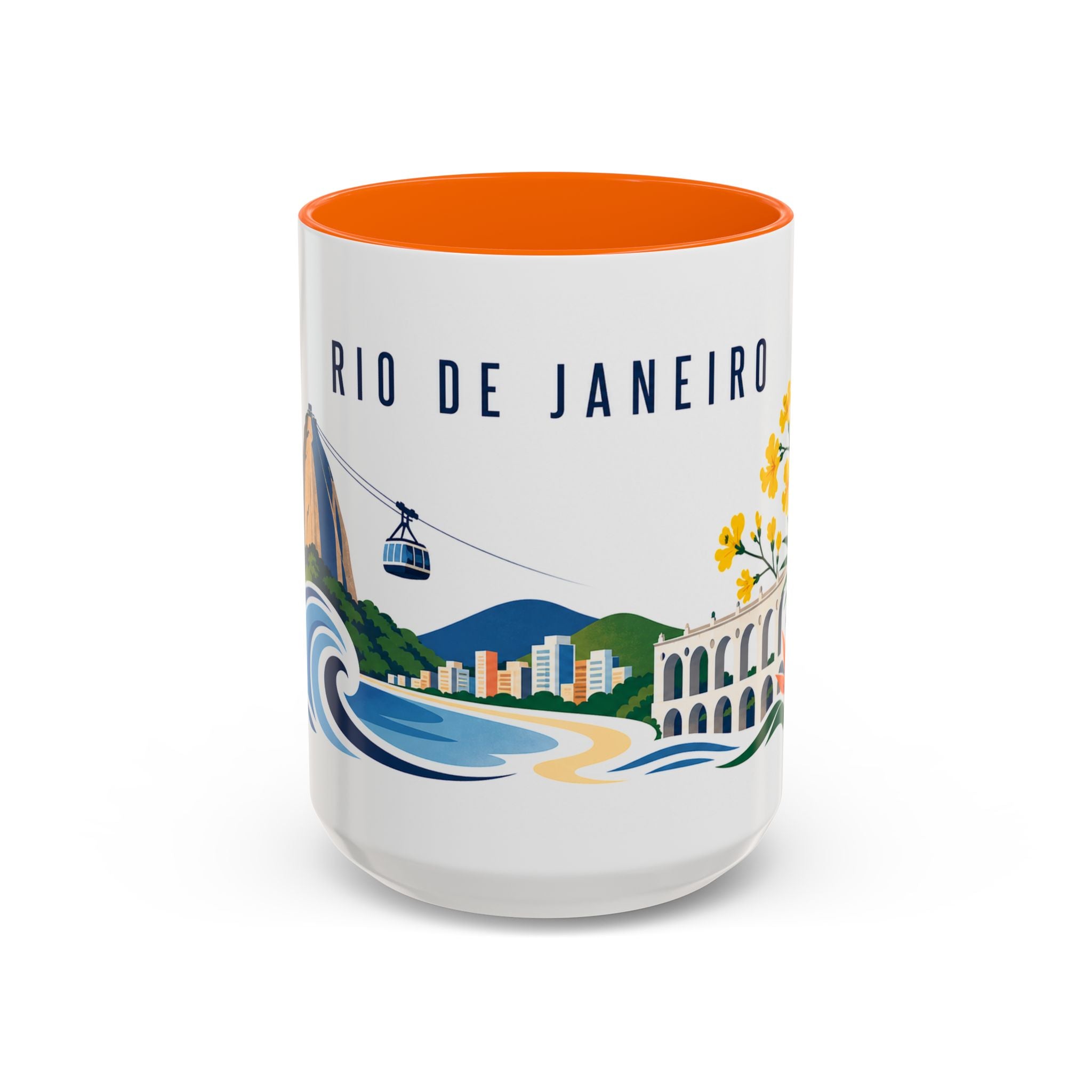 Rio De Janeiro Coffee Mug | Brazil Travel Souvenir | Porcelain Decal City Gift | 11oz 15oz Accent Mug
