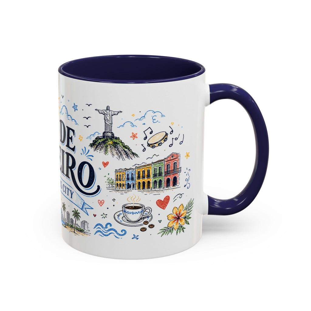 Rio de Janeiro Coffee Mug | Brazil Souvenir Travel Gift | Accent Color Ceramic 11oz 15oz