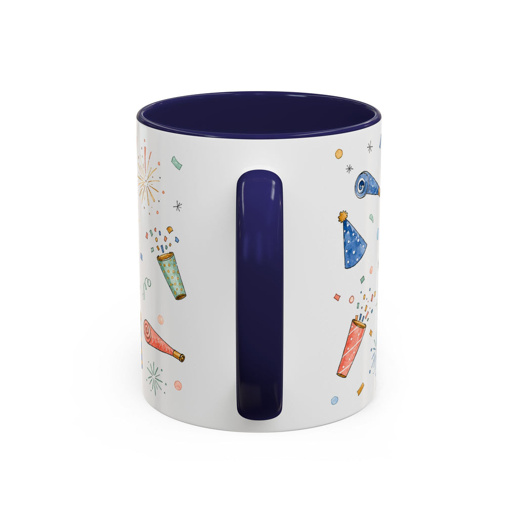 New Year Sparkler Mug | Champagne Toast Watercolor Party Gift | Accent Cup 11oz 15oz
