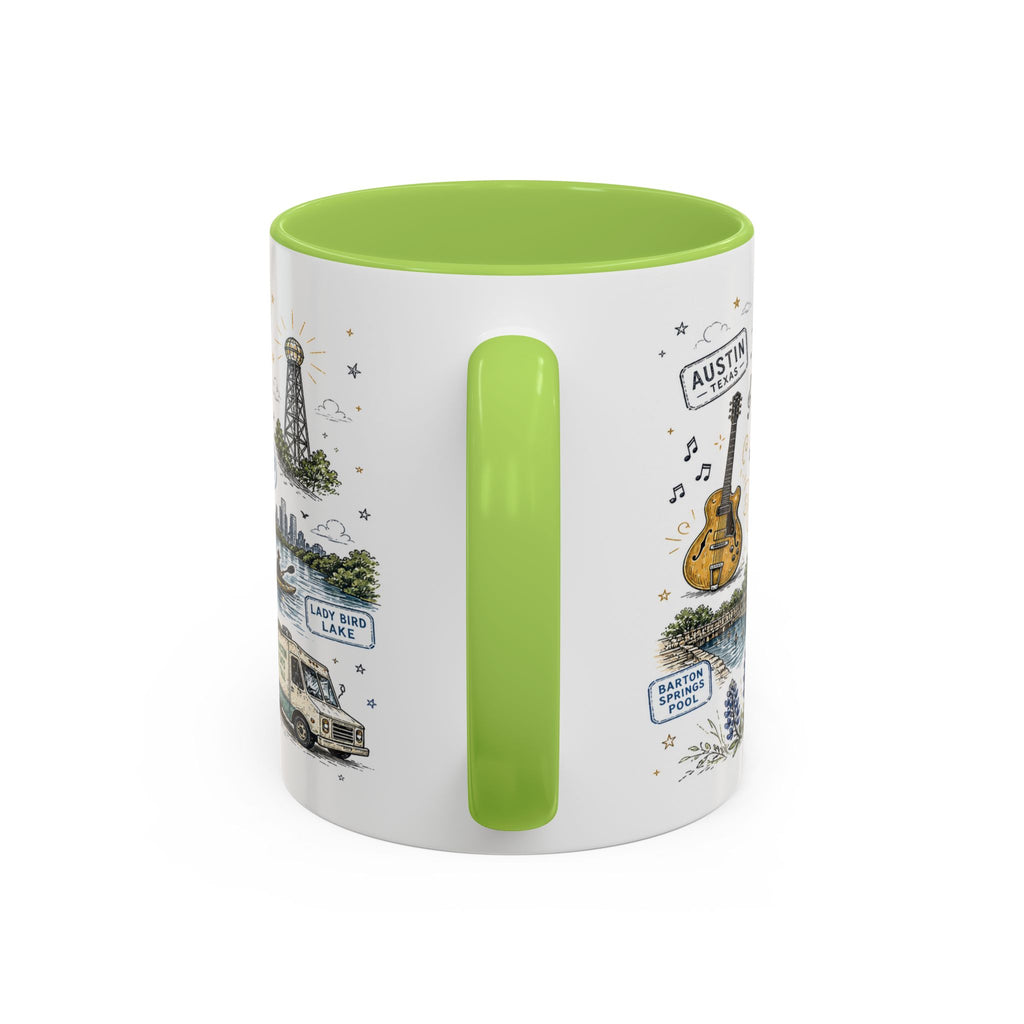 Austin Coffee Mug | Texas Souvenir City Gift | Accent Color Ceramic 11oz 15oz