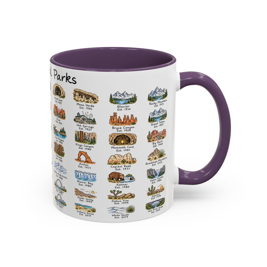63 National Parks Mug | U.S. Parks Coffee Cup | Park Bucket List Gift | Road Trip Hiking Camping Souvenir