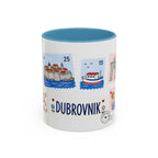 Dubrovnik Coffee Mug | Postage Stamp Collage Mug | Travel Souvenir Accent Cup 11oz 15oz