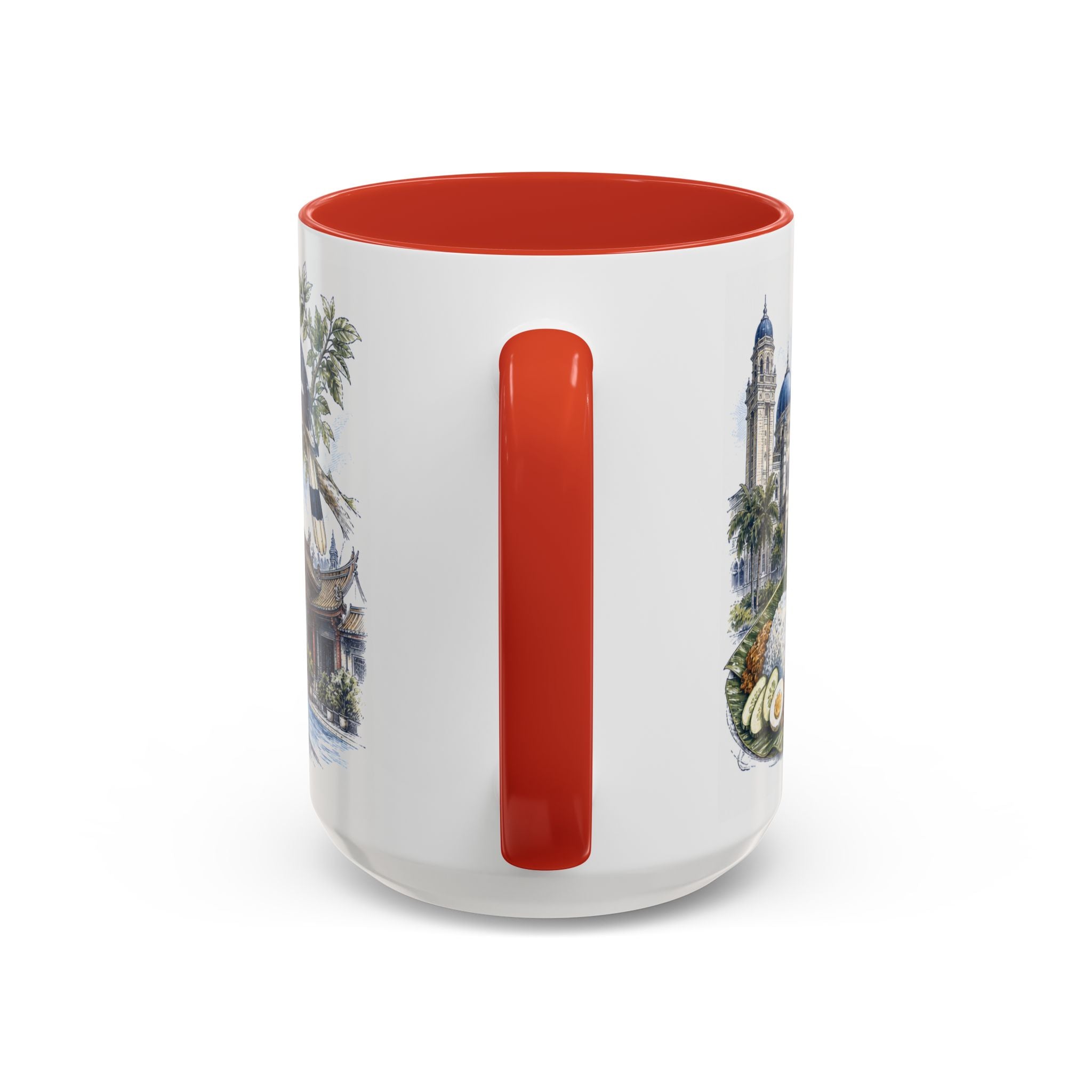 Johor Bahru Coffee Mug | Malaysia Travel Souvenir | Vintage Illustrated City Gift | 11 oz 15 oz Accent Mug