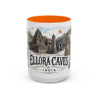 Ellora Caves Mug, India Travel Souvenir, Bucket List Gift, Accent Ceramic Coffee Mug 11oz 15oz
