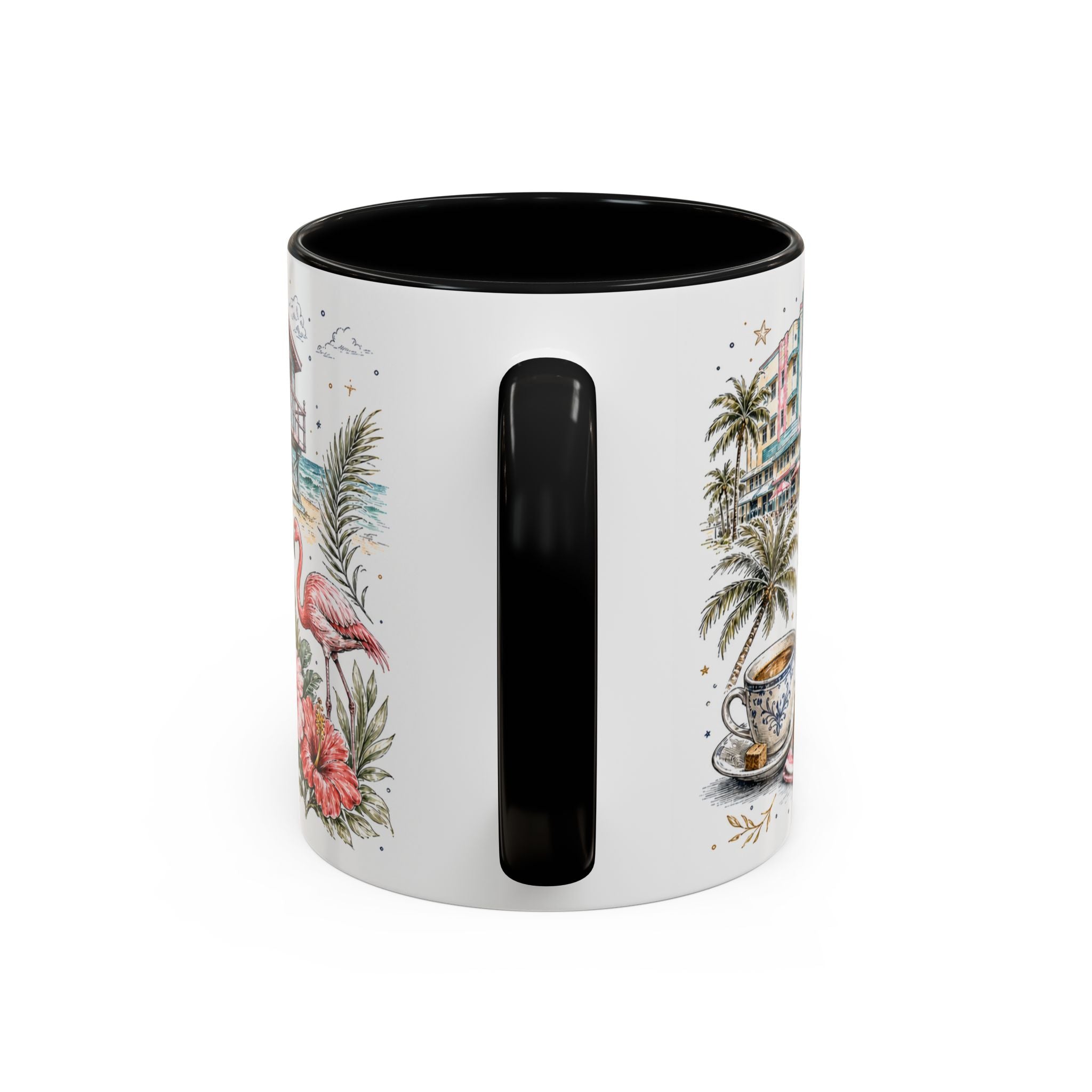 Miami Coffee Mug | United States Travel Souvenir | Vintage Illustrated City Gift | 11 oz 15 oz Accent Mug