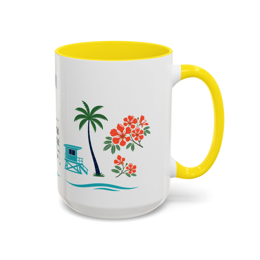 Miami Coffee Mug | United States Travel Souvenir | Porcelain Decal City Gift | 11oz 15oz Accent Mug