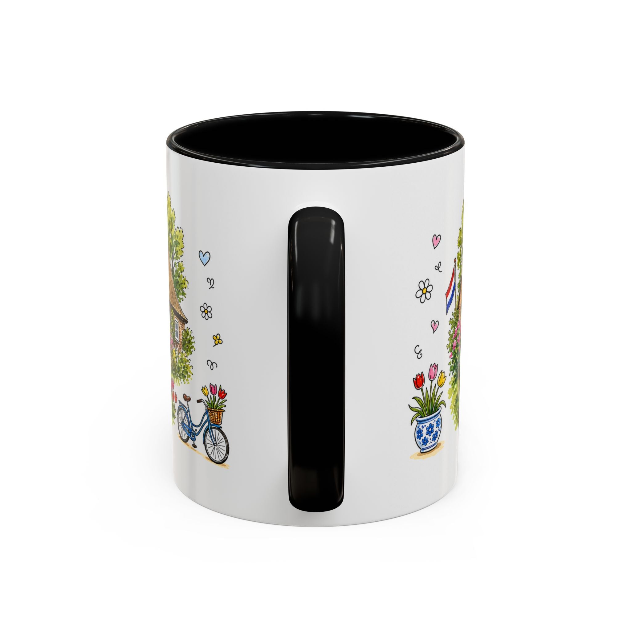 Giethoorn Illustrated Travel Mug | Netherlands Souvenir Accent Coffee Mug | 11oz 15oz Ceramic Cup