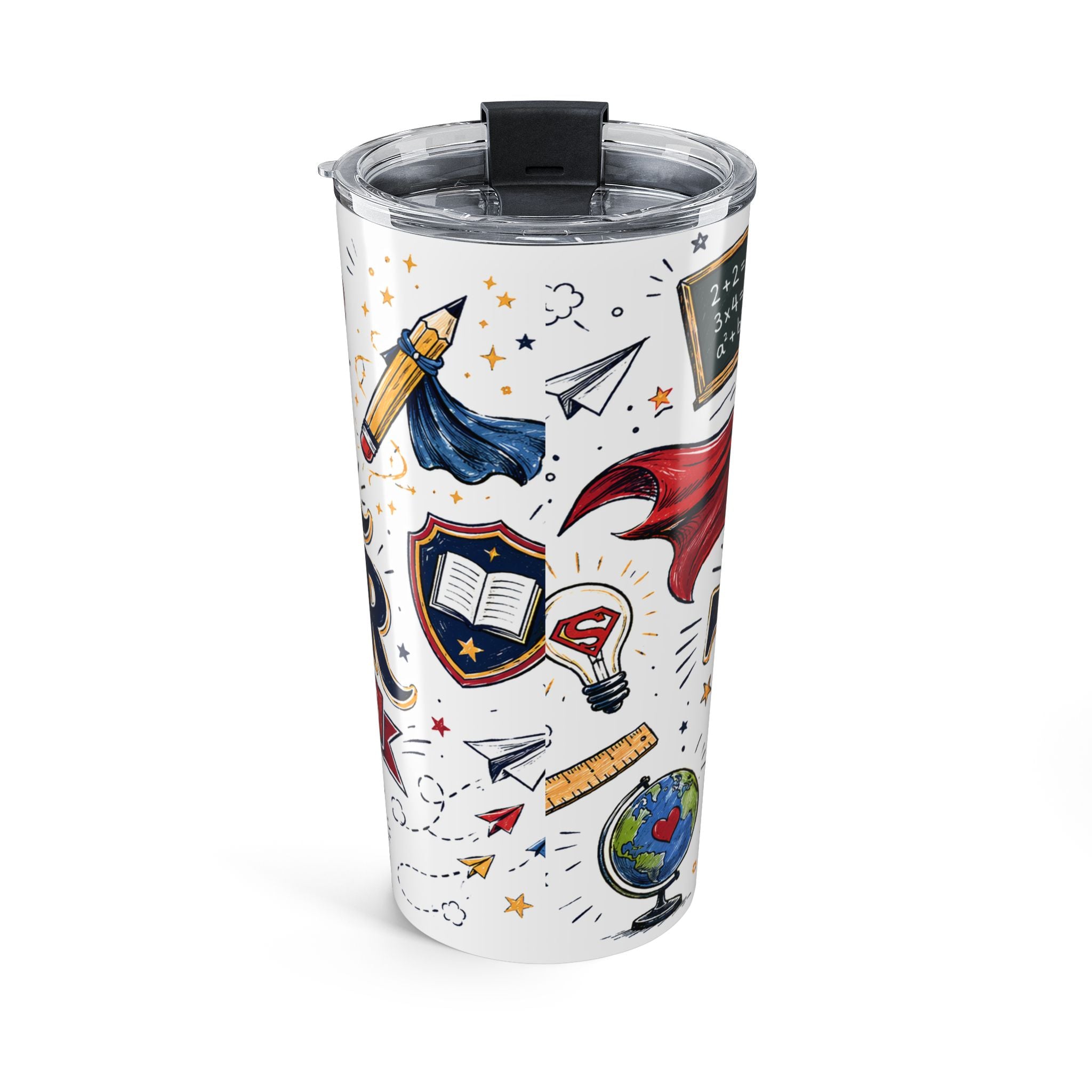 Super Teacher 20oz Tumbler | All Heroes Wear Capes Teacher Gift | Insulated Stainless Steel Travel Cup
