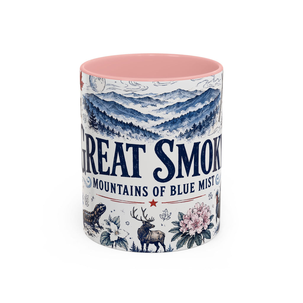 Great Smoky Mountains Coffee Mug | National Park Hiking Gift | Accent Color Ceramic 11oz 15oz