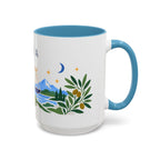 Libra Zodiac Coffee Mug | Scales and Rose Design | Astrology Birthday Gift | 11 oz 15 oz Ceramic Accent Mug