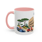 Rome Coffee Mug | Italy Travel Souvenir | Porcelain Decal City Gift | 11oz 15oz Accent Mug