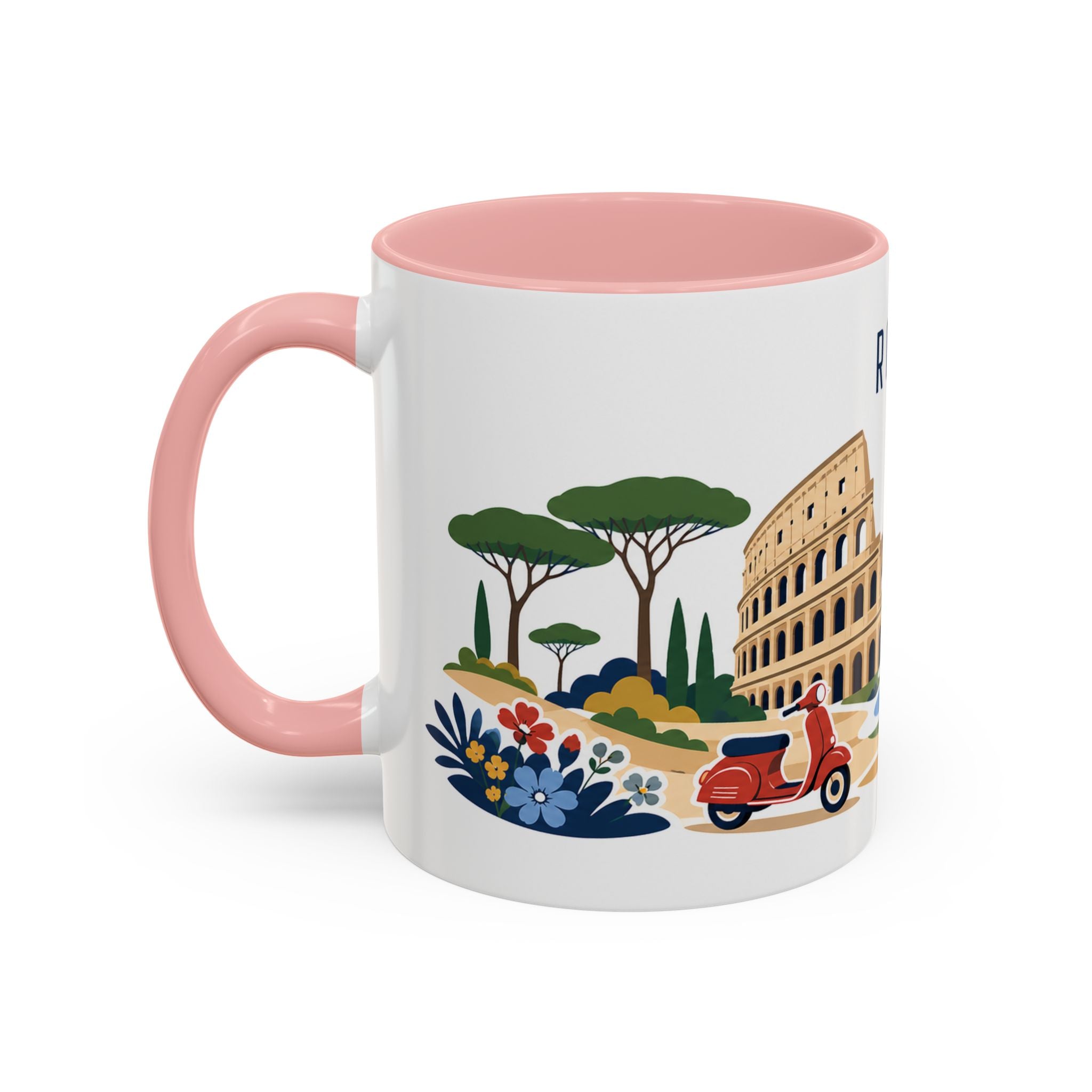 Rome Coffee Mug | Italy Travel Souvenir | Porcelain Decal City Gift | 11oz 15oz Accent Mug
