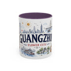 Guangzhou Coffee Mug | China Souvenir Travel Gift | Accent Color Ceramic 11oz 15oz