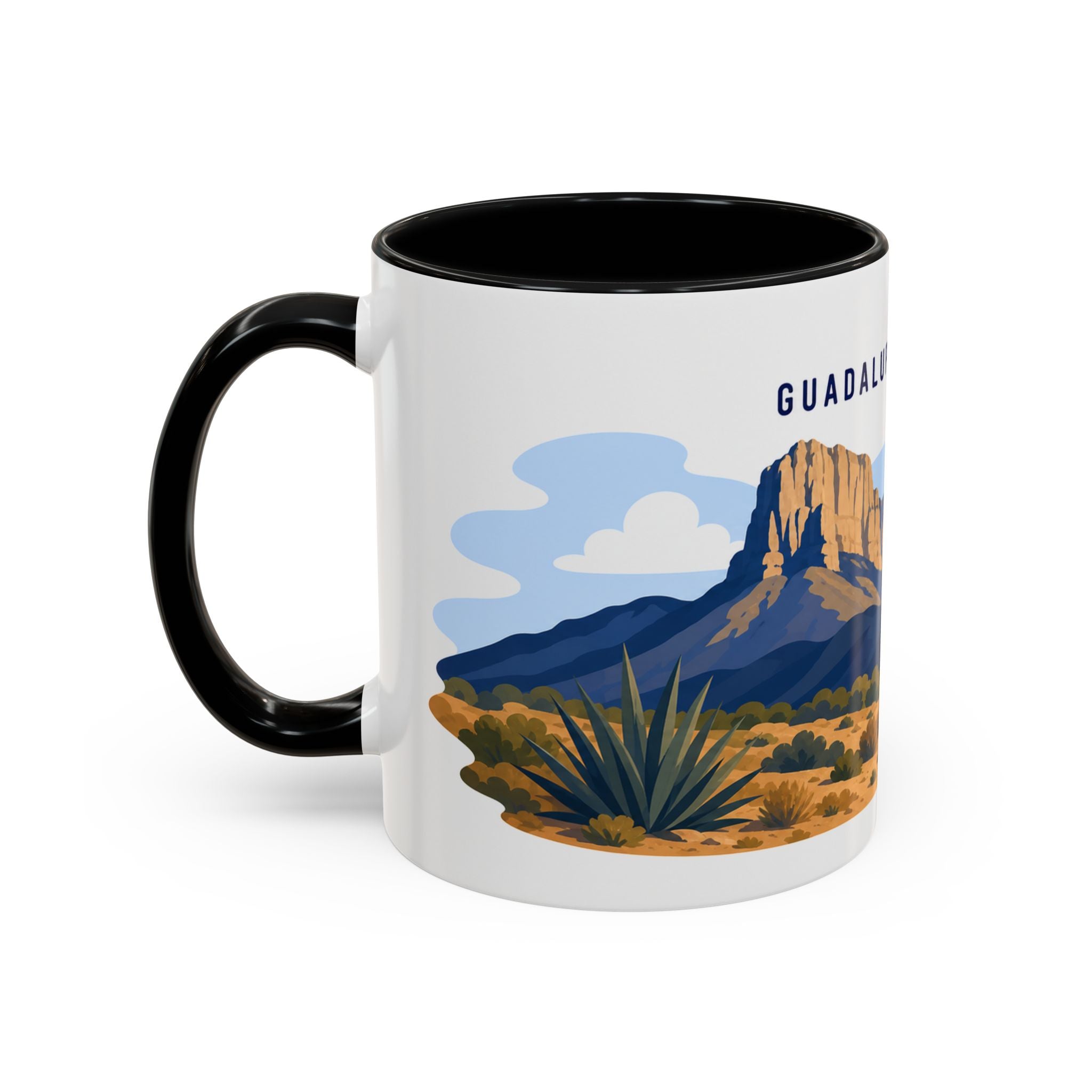 Guadalupe Mountains National Park Coffee Mug | Solid Color Block Park Souvenir | 11oz 15oz Accent Mug