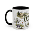 Tuscany Coffee Mug | Travel Destination Souvenir Gift | Accent Color Ceramic 11oz 15oz