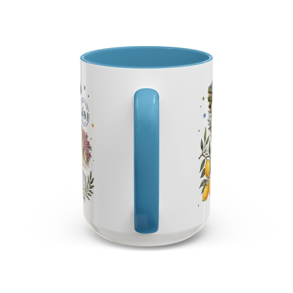 Amalfi Coast Coffee Mug | Travel Destination Souvenir Gift | Accent Color Ceramic 11oz 15oz