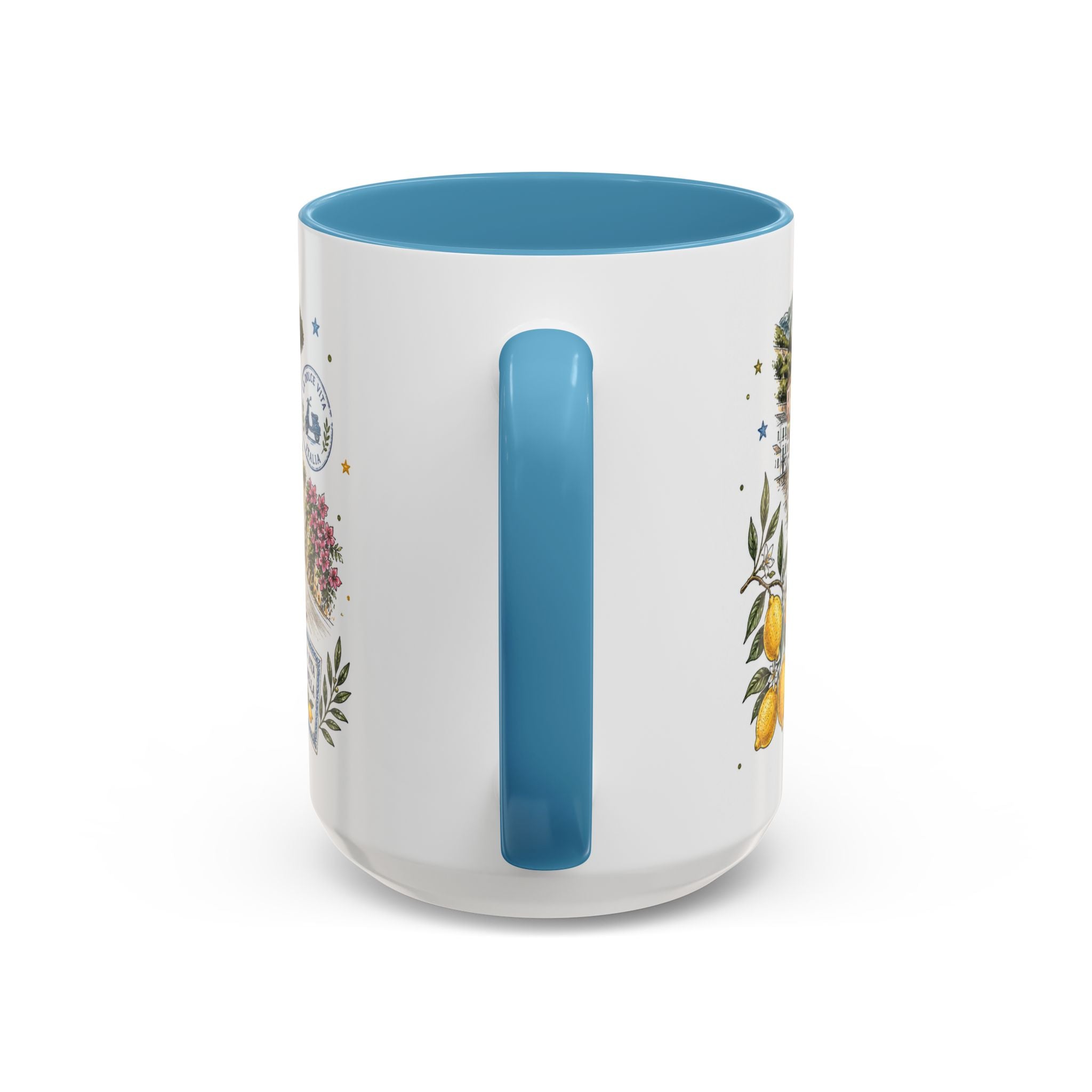 Amalfi Coast Coffee Mug | Travel Destination Souvenir Gift | Accent Color Ceramic 11oz 15oz