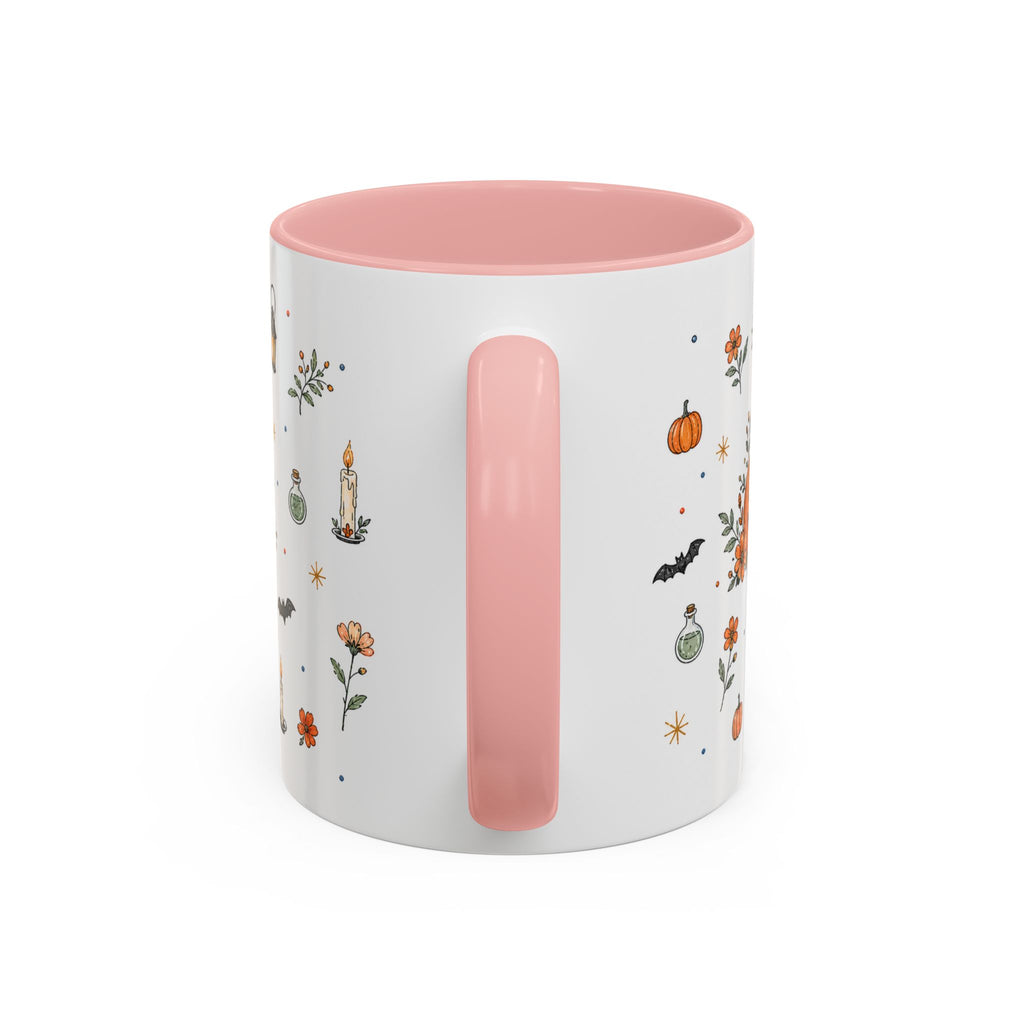 Black Cat Halloween Mug | Pumpkin Moon Watercolor Gift | Spooky Accent Cup 11oz 15oz