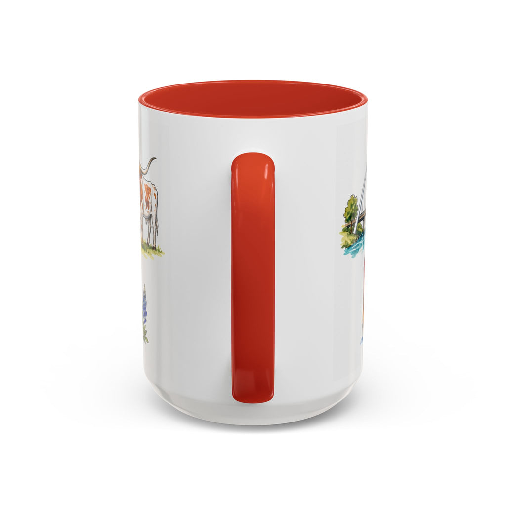 Dallas Illustrated Travel Mug | City Souvenir Accent Coffee Mug | 11oz 15oz Ceramic Cup