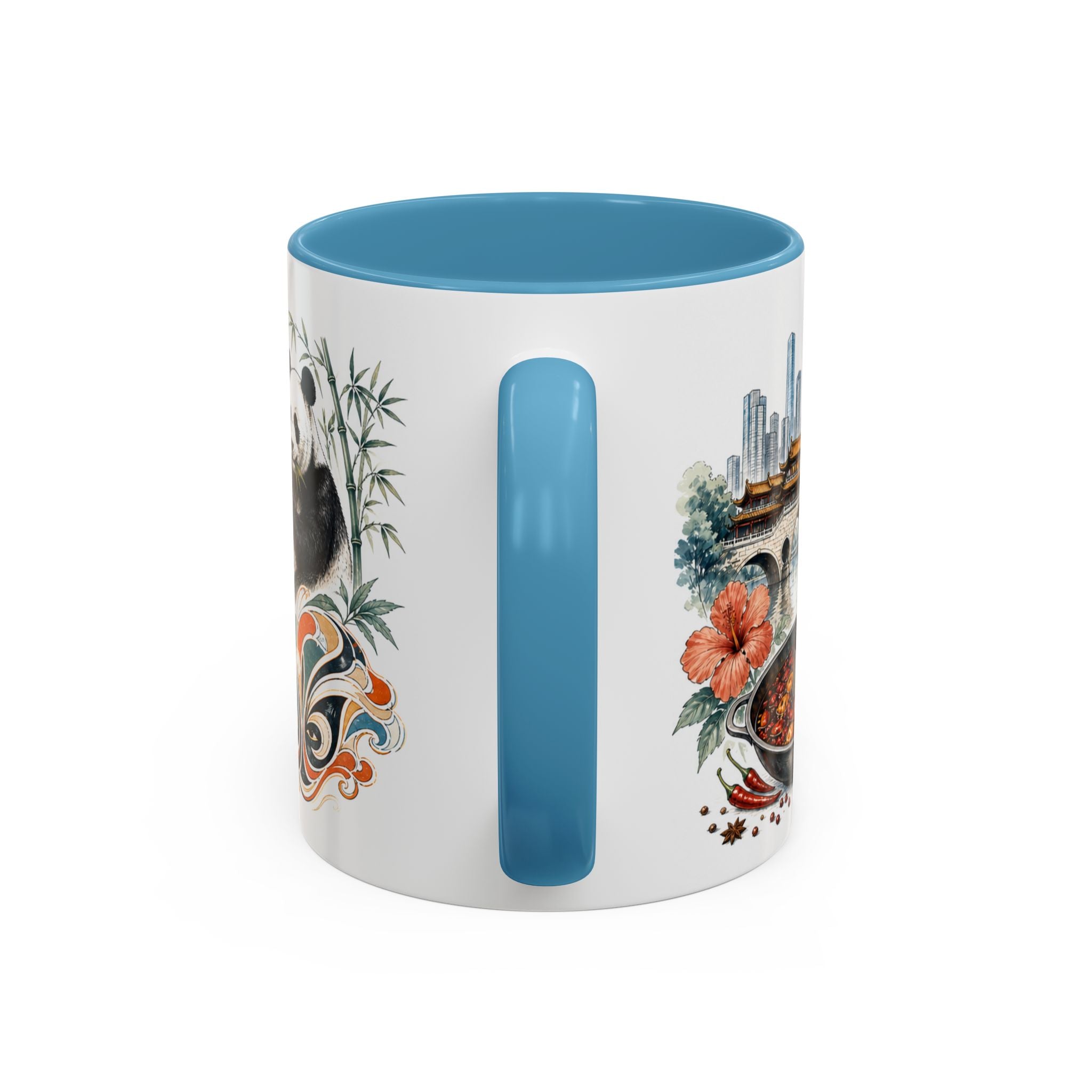 Chengdu Coffee Mug | China Travel Souvenir | Vintage Illustrated City Gift | 11 oz 15 oz Accent Mug