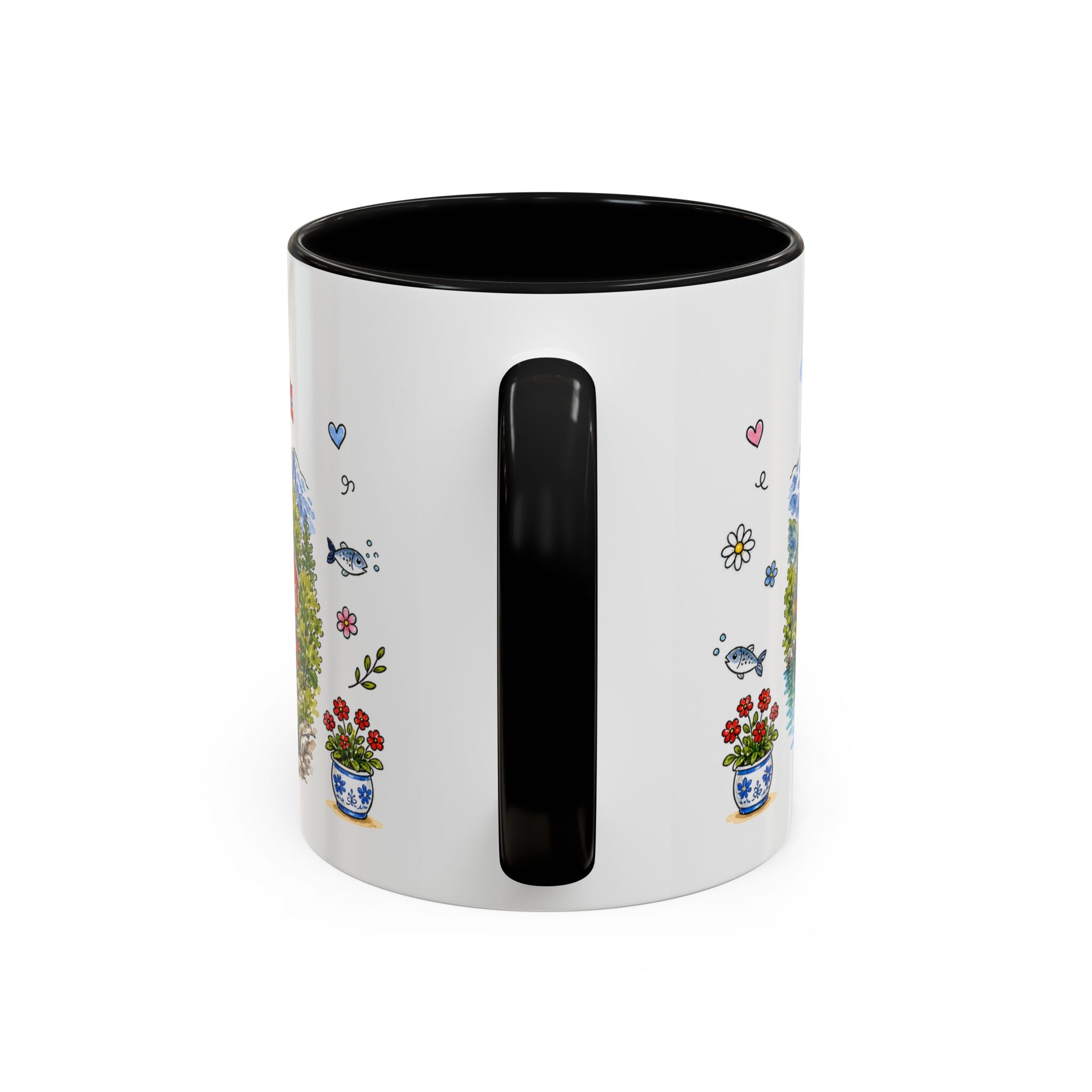 Reine Illustrated Travel Mug | Norway Souvenir Accent Coffee Mug | 11oz 15oz Ceramic Cup