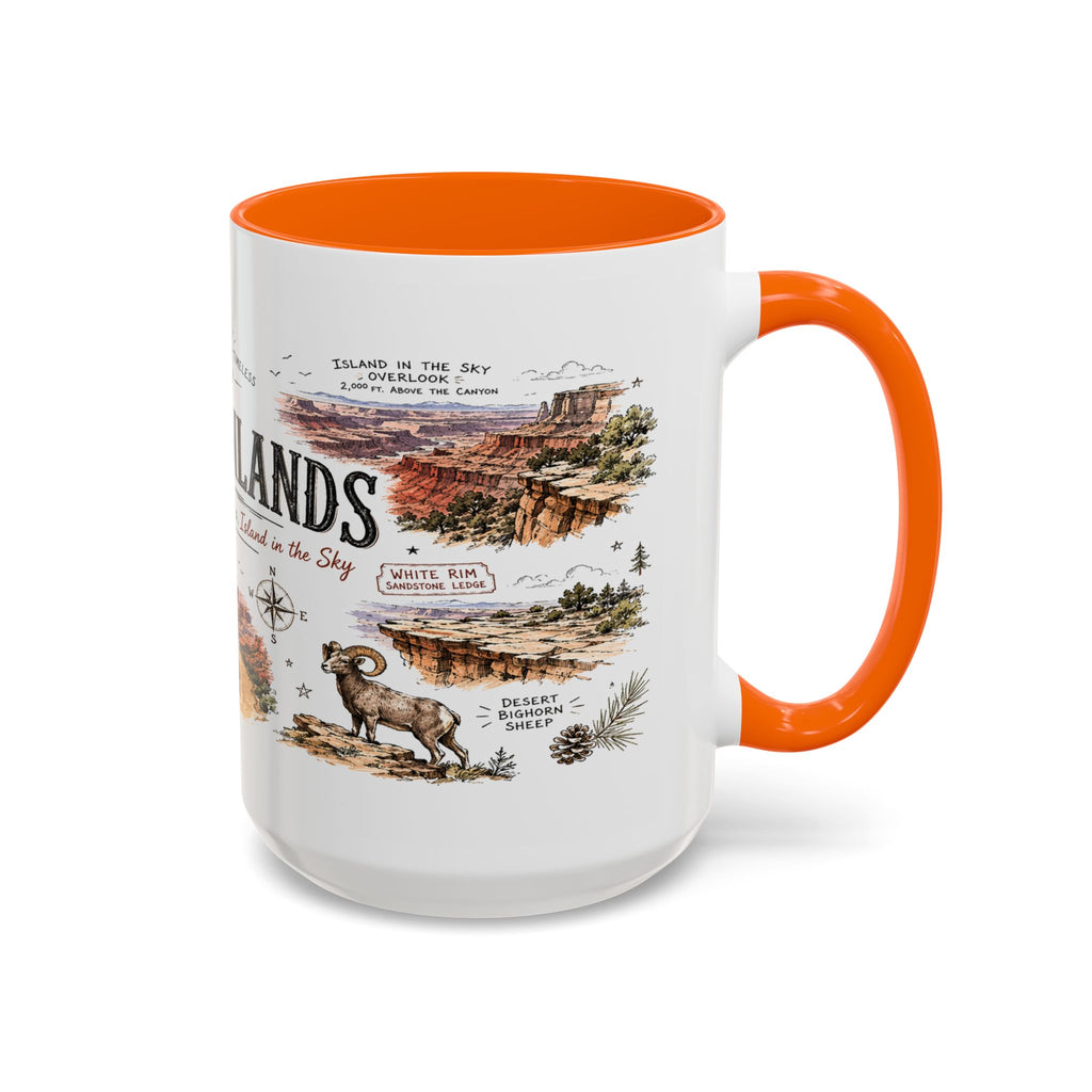 Canyonlands National Park Coffee Mug | Utah Red Rock Desert River Gift | Accent Color Ceramic 11oz 15oz