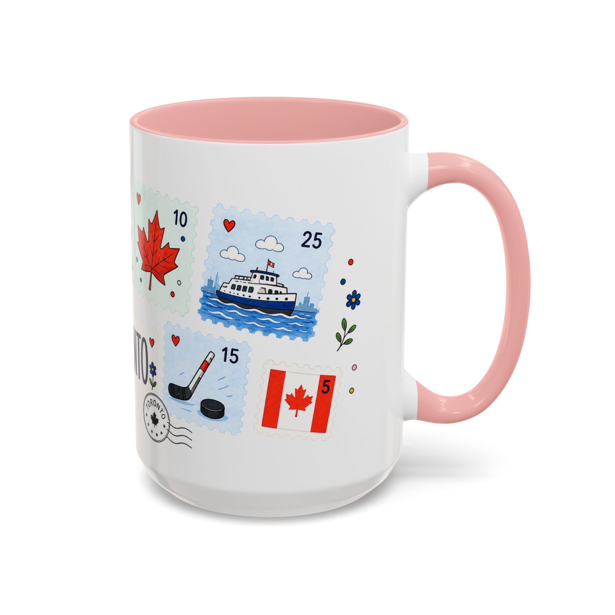 Toronto Coffee Mug | Postage Stamp Collage Mug | Travel Souvenir Accent Cup 11oz 15oz
