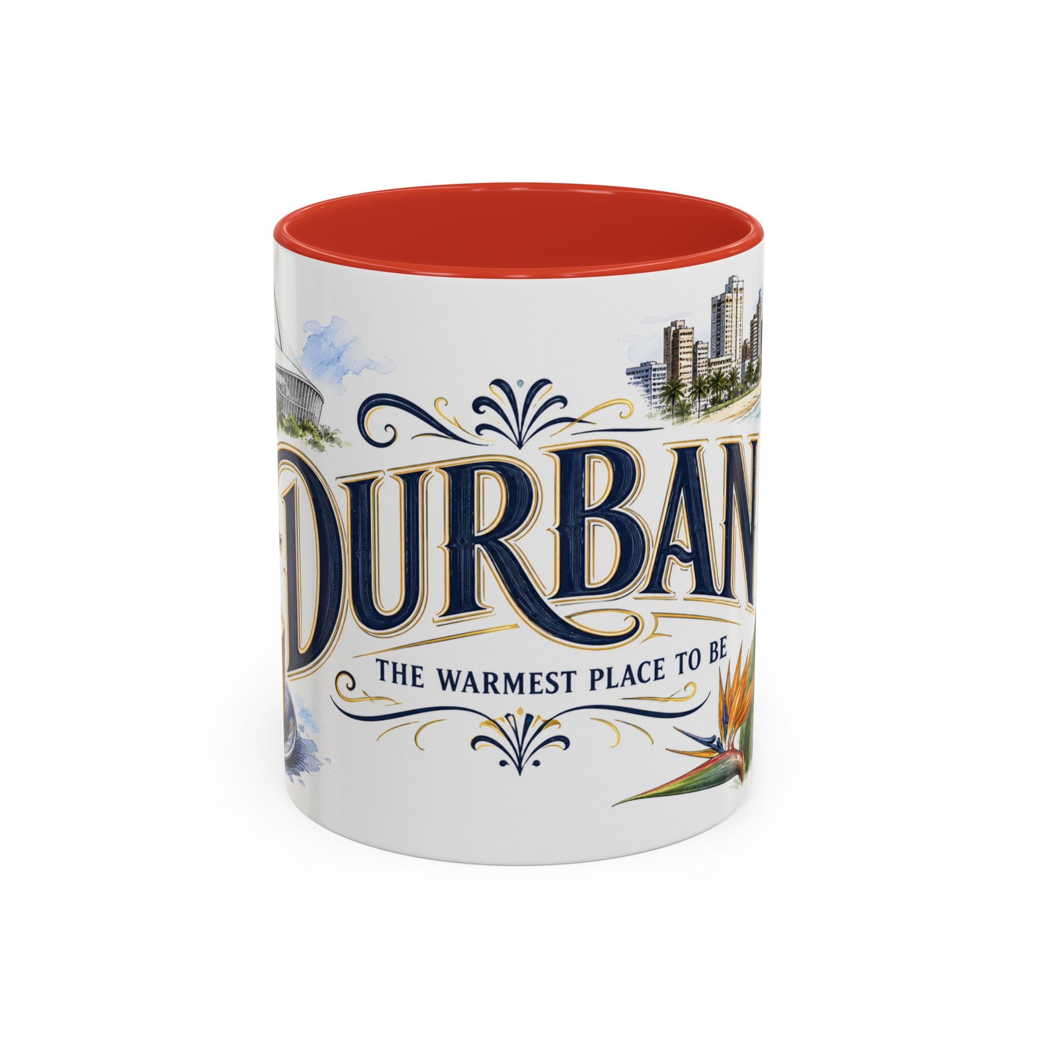 Durban Coffee Mug | South Africa Travel Souvenir | Vintage Illustrated City Gift | 11 oz 15 oz Accent Mug