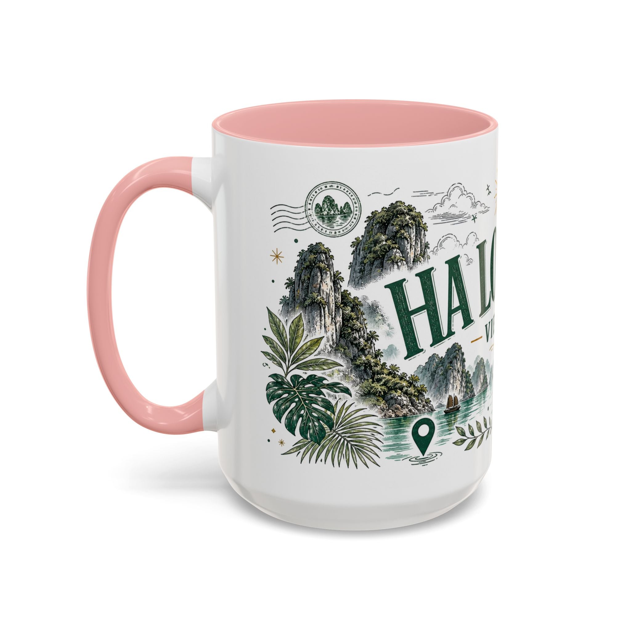 Ha Long Bay Coffee Mug | Travel Destination Souvenir Gift | Accent Color Ceramic 11oz 15oz