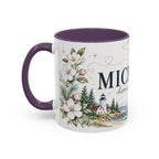 Michigan State Map Mug | Botanical Accents, Lakes Art | Homesick Gift
