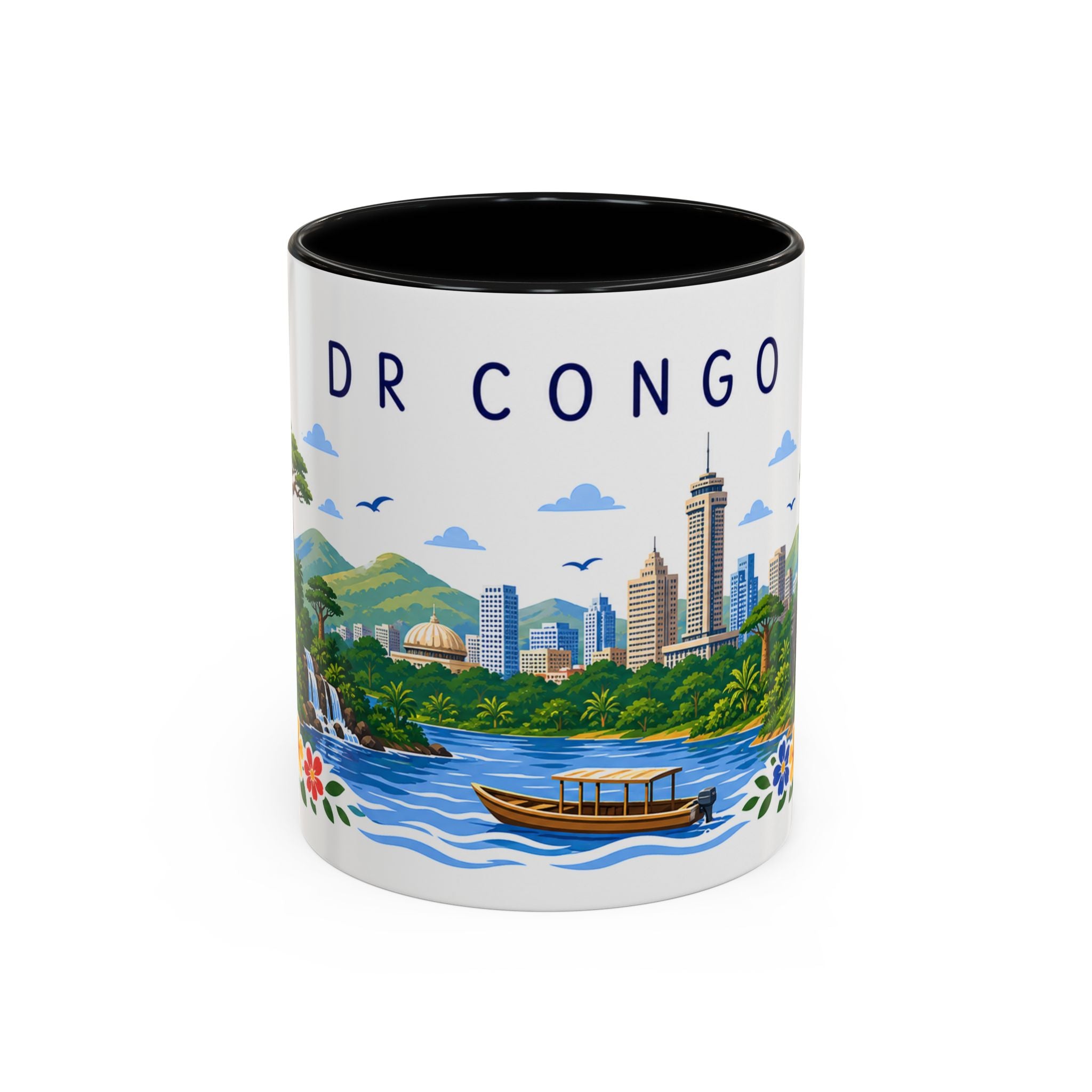 DR Congo Coffee Mug | Travel Souvenir Accent Mug | Place Gift Ceramic Cup 11oz 15oz