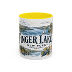 Finger Lakes Mug, New York Travel Souvenir, Bucket List Gift, Accent Ceramic Coffee Mug 11oz 15oz