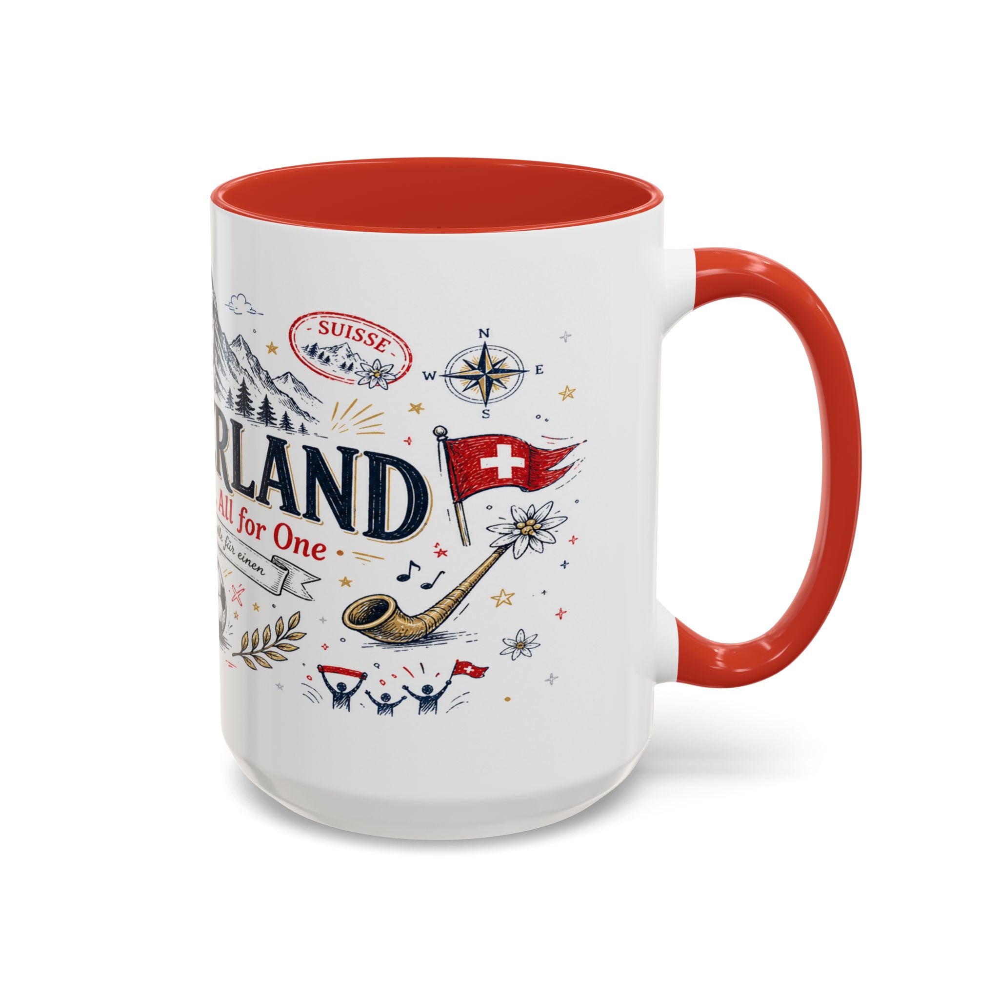 Switzerland Coffee Mug | World Cup Soccer Fan Gift | Accent Color Ceramic 11oz 15oz