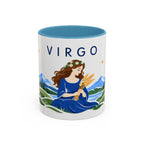 Virgo Zodiac Coffee Mug | Maiden and Wheat Design | Astrology Birthday Gift | 11 oz 15 oz Ceramic Accent Mug