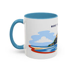 Mont Saint Michel Coffee Mug | Travel Destination Souvenir Gift | Accent Color Ceramic 11oz 15oz