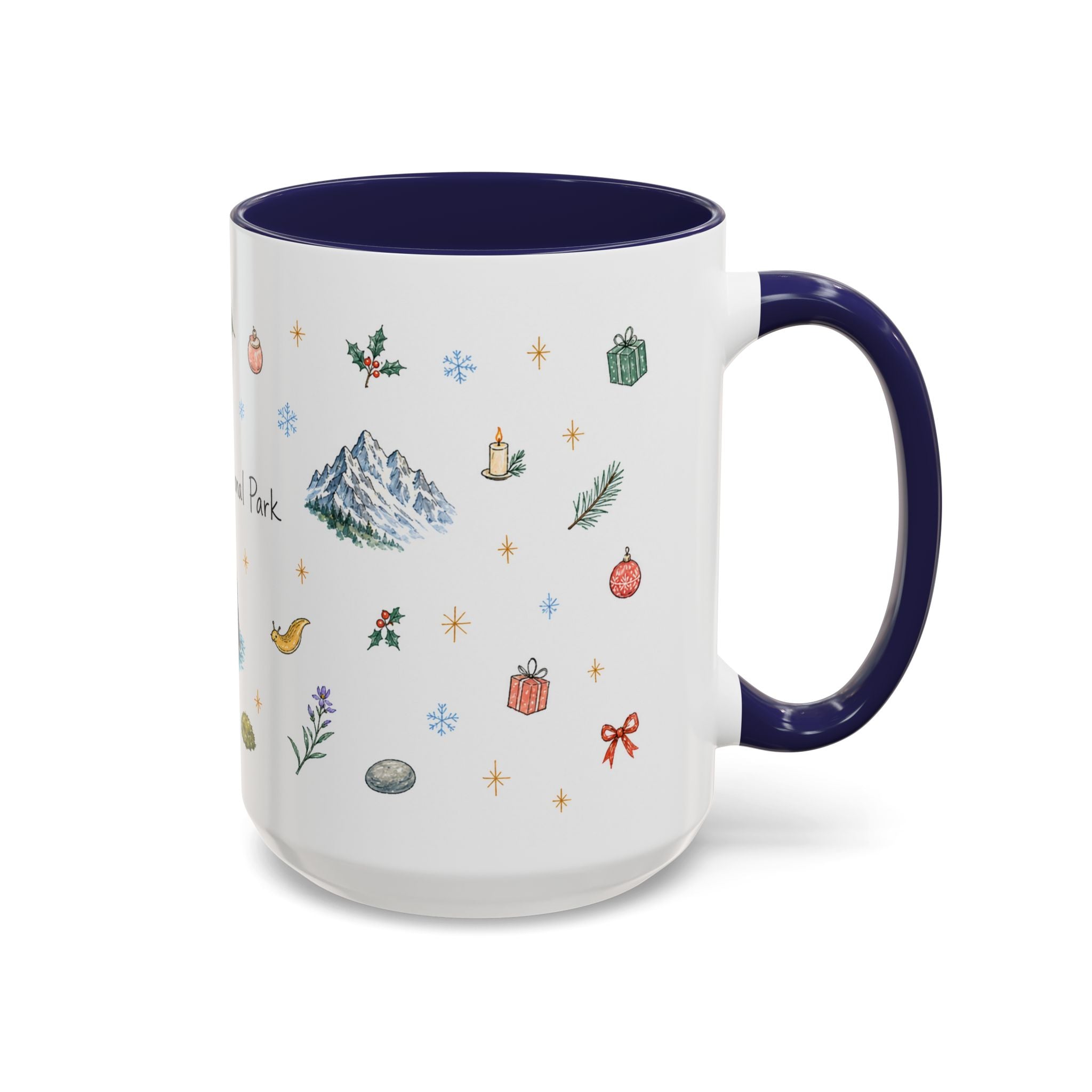 Olympic National Park Christmas Mug | Watercolor Travel Souvenir | Holiday Gift | Accent Ceramic Coffee Cup 11oz 15oz