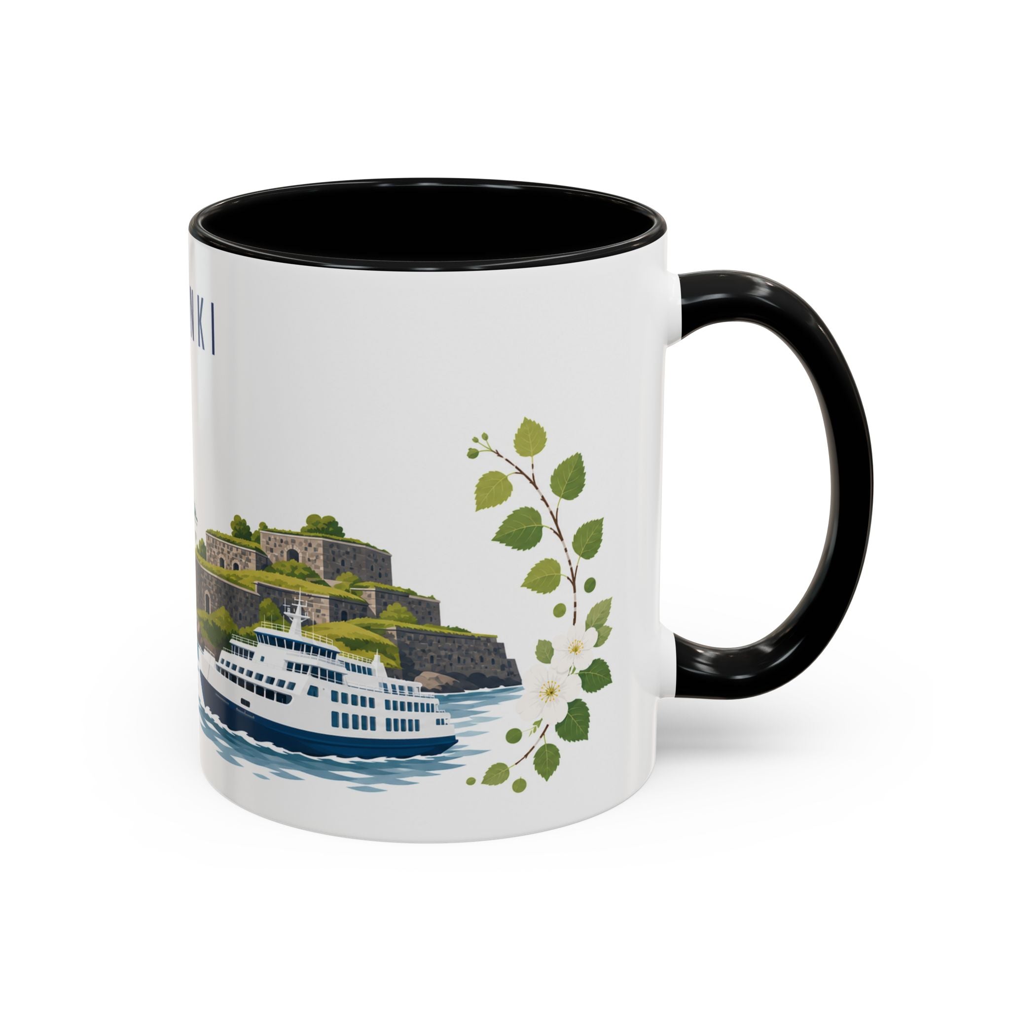 Helsinki Coffee Mug | Finland Travel Souvenir | Porcelain Decal City Gift | 11oz 15oz Accent Mug
