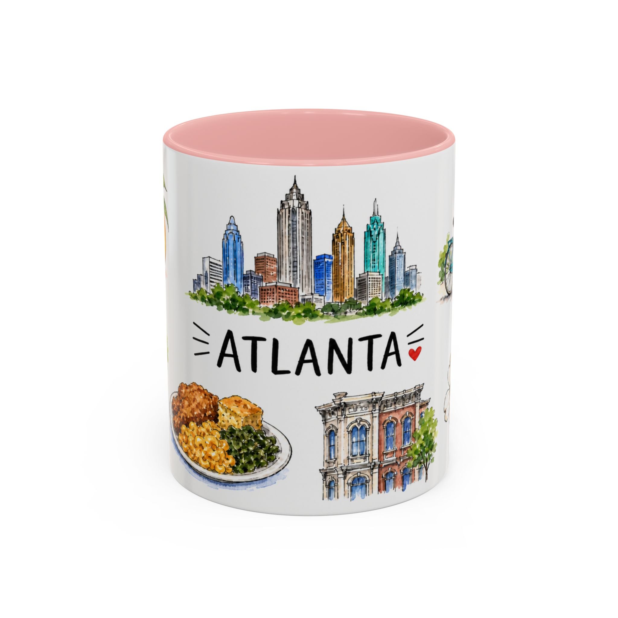 Atlanta Illustrated Travel Mug | City Souvenir Accent Coffee Mug | 11oz 15oz Ceramic Cup
