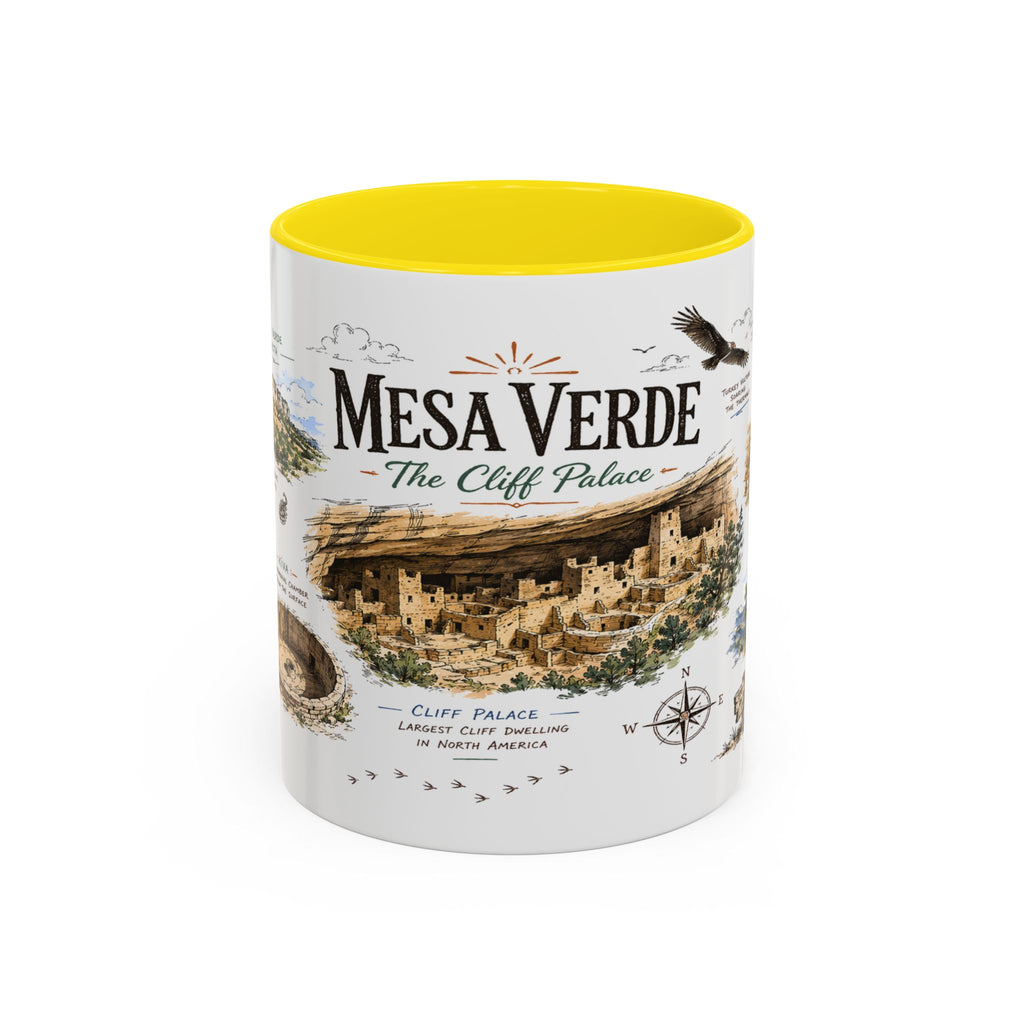 Mesa Verde National Park Coffee Mug | Colorado Ancient Cliff Dwellings Gift | Accent Color Ceramic 11oz 15oz