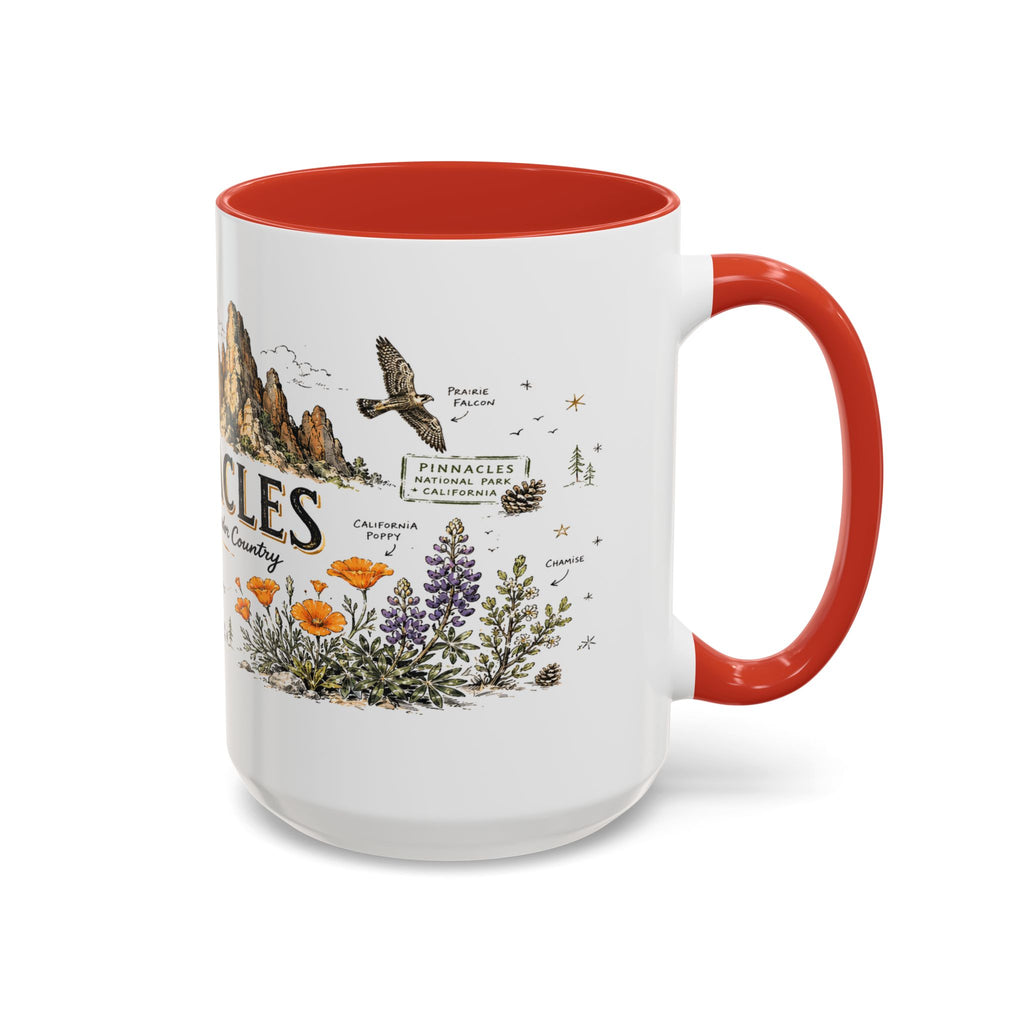 Pinnacles National Park Coffee Mug | California Rock Climbing Condor Gift | Accent Color Ceramic 11oz 15oz