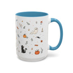 Halloween Party Mug | Ghost Black Cat Candy Watercolor Gift | Accent Cup 11oz 15oz