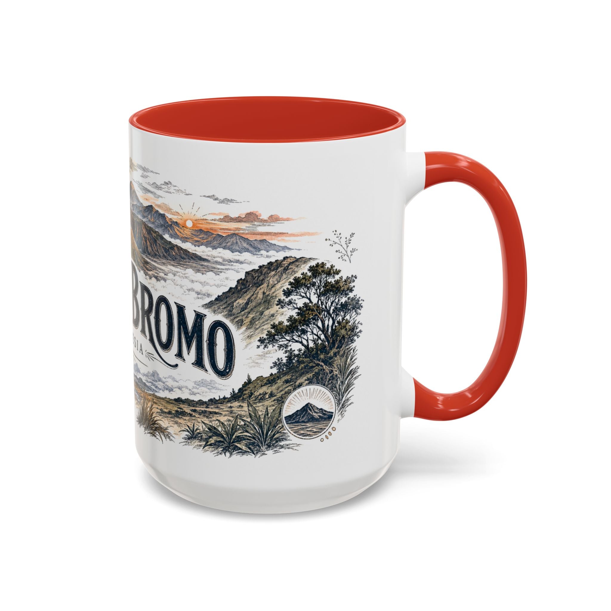 Mount Bromo Mug, Indonesia Travel Souvenir, Bucket List Gift, Accent Ceramic Coffee Mug 11oz 15oz