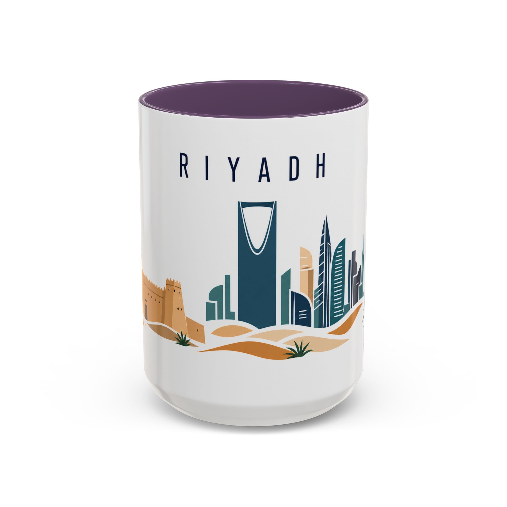 Riyadh Coffee Mug | Saudi Arabia Travel Souvenir | Porcelain Decal City Gift | 11oz 15oz Accent Mug