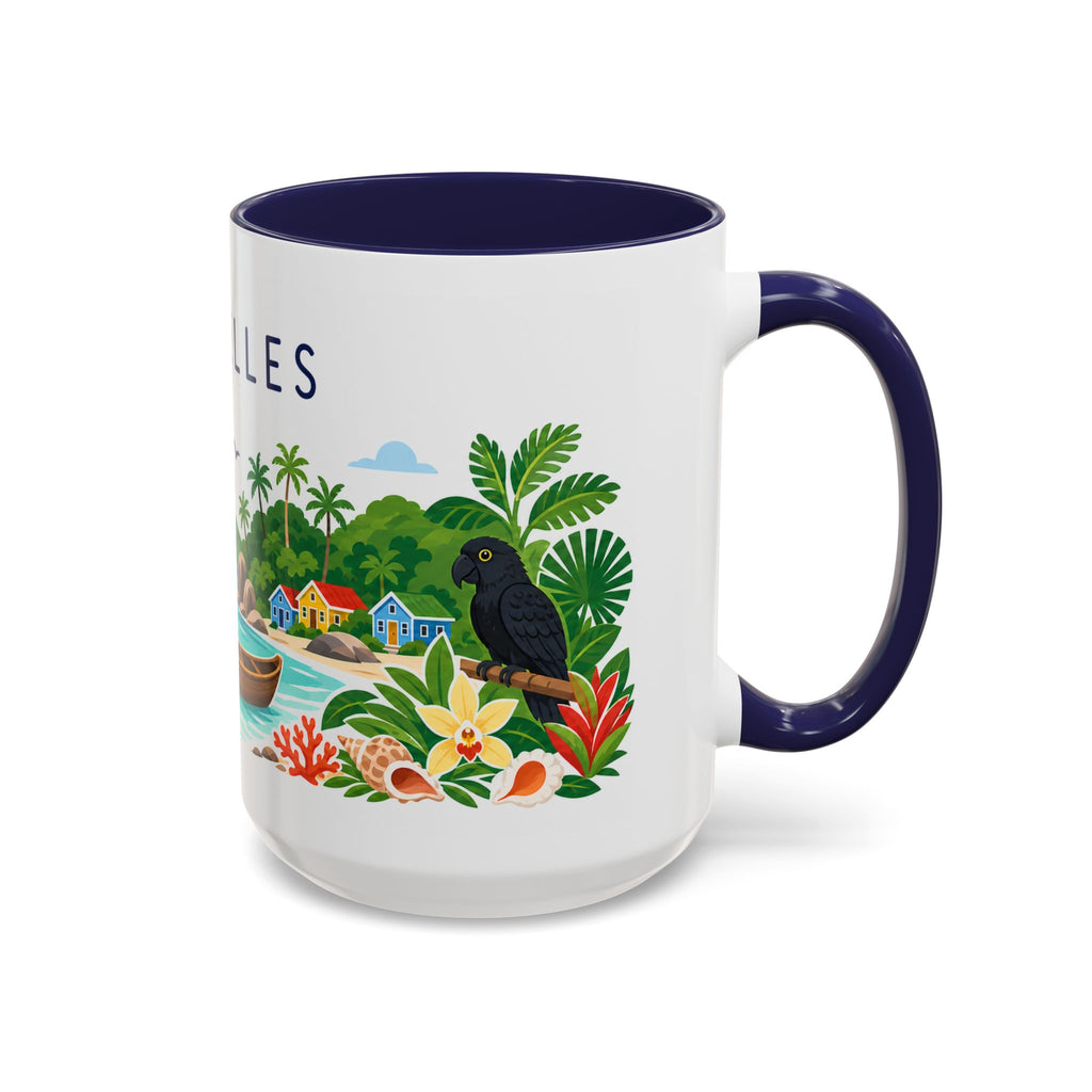 Seychelles Coffee Mug | Travel Destination Souvenir Gift | Accent Color Ceramic 11oz 15oz